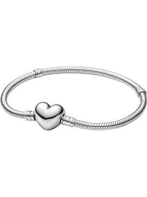 Akgünal 925 Ayar Gümüş Moments Kalp Klipsli Bileklik