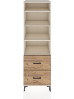Hyperion Dolap 4 Raflı 2 Çekmeceli 60X44X195 Aytaşı-Çam