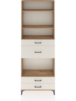 Arges Dolap 4 Raflı 4 Çekmeceli 88X30X243 Çam-Aytaşı