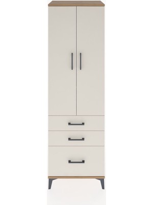 Hyperion Dolap 2 Raflı 3 Çekmeceli Tek Askılı 60X44X195 Çam-Aytaşı