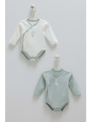 Hello Forest Anvelop Uzun Kol Ikili Çıtçıtlı Body - Caramell  - BE1954 - Yeşil - 3 - 6 Ay - BE1954-YEŞIL-3 - 6 Ay Yeşil