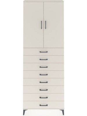 Arges Dolap 3 Raflı 8 Çekmeceli 2 Kapaklı 88X30X243 Aytaşı-Aytaşı