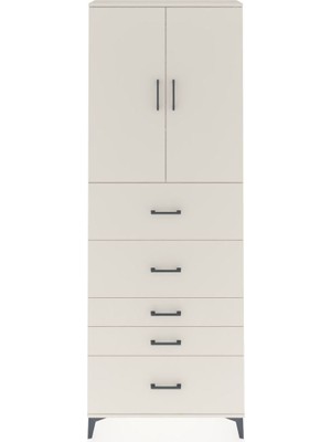 Arges Dolap 3 Raflı 5 Çekmeceli 2 Kapaklı 88X30X243 Aytaşı-Aytaşı
