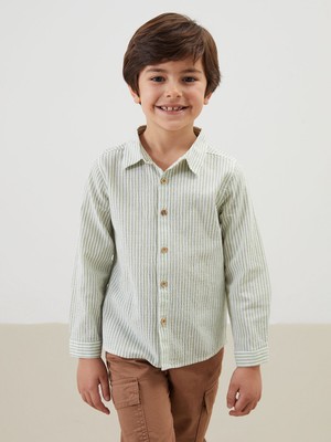 Lc Waikiki Yeni Sezon Uzun Kollu Çizgili Erkek Bebek Gömlek