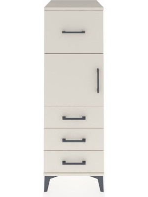 Kronos Dolap Tek Raflı 4 Çekmeceli Tek Kapaklı 44X59X134 Aytaşı-Aytaşı
