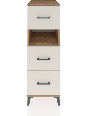Kronos Dolap Tek Raflı 3 Çekmeceli 44X59X134 Çam-Aytaşı