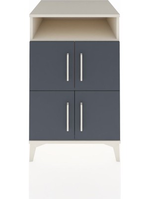 Kronos Komodin 2 Raflı 4 Kapaklı 60X59X96 Aytaşı-Antrasit