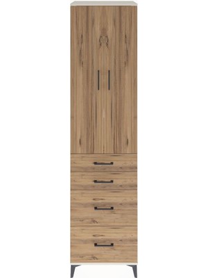 Hyperion Dolap 4 Raflı 4 Çekmeceli 2 Kapaklı 60X44X243 Aytaşı-Çam