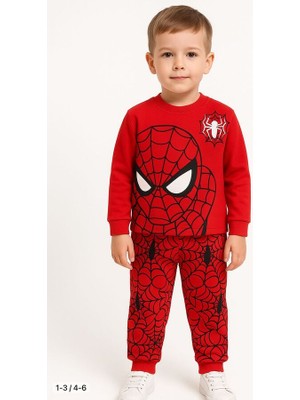 Hümazade Spiderman Temalı Kırmızı Alt Üst Takım 4-6 Yaş Erkek Çocuklar İçin Rahat ve Şık