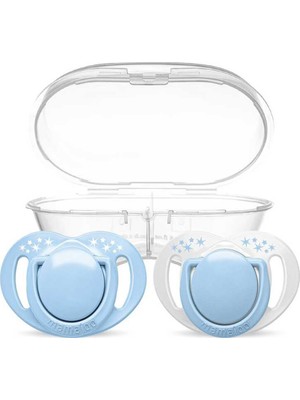 Powder Blue Powder Blue Saklama ve Sterilizasyon Kutulu 6+ Ay 2'li Silikon Ortodontik Emzik