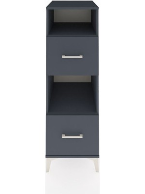 Kronos Dolap 2 Raflı 2 Çekmeceli 44X59X134 Antrasit-Antrasit