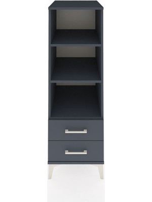 Kronos Dolap 3 Raflı 2 Çekmeceli 44X59X134 Antrasit-Antrasit