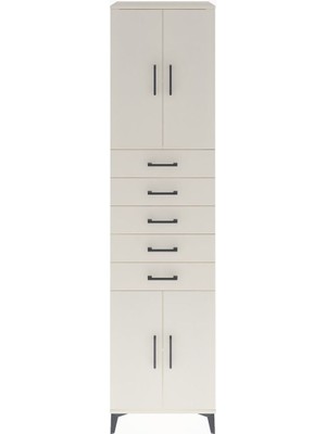 Hyperion Dolap 3 Raflı 5 Çekmeceli 4 Kapaklı 60X44X243 Aytaşı-Aytaşı