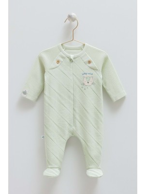 Good Baby Önden Fermuarlı Tulum - Caramell  - TE1833 - Yeşil - 3 - 6 Ay - TE1833-YEŞIL-3 - 6 Ay Yeşil