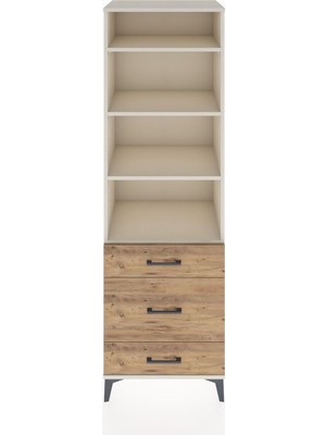 Hyperion Dolap 4 Raflı 3 Çekmeceli 60X44X195 Aytaşı-Çam