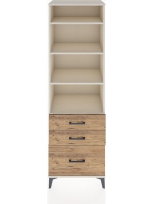 Hyperion Dolap 4 Raflı 3 Çekmeceli 60X44X195 Aytaşı-Çam
