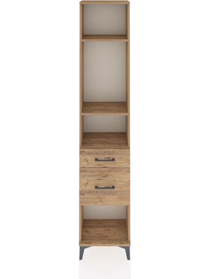 Arges Dolap 3 Raflı 2 Çekmeceli 44X30X221 Çam-Çam