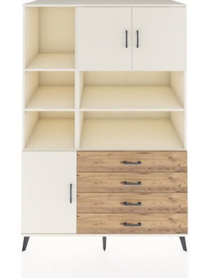 Kronos Dolap 8 Raflı 4 Çekmeceli 3 Kapaklı 132X59X195 Aytaşı-Aytaşı/çam