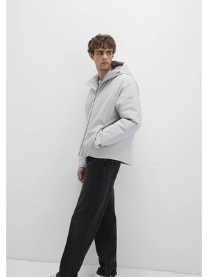 Mavi Su İtici Kapüşonlu Gri Mont 0110615-70075