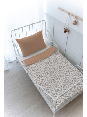 Organik Baskılı Bebek (100X150 Cm) Yorgan Seti  - Iconic Serisi - Tiny Flowers