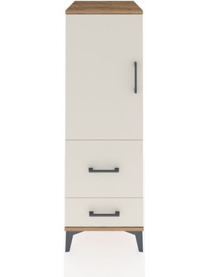 Kronos Dolap Tek Raflı 2 Çekmeceli Tek Kapaklı 44X59X134 Çam-Aytaşı