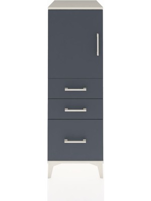 Kronos Dolap 2 Raflı 3 Çekmeceli Tek Kapaklı 44X59X134 Aytaşı-Antrasit