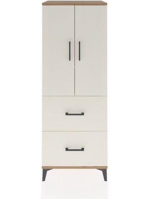 Hyperion Dolap 3 Raflı 2 Çekmeceli 2 Kapaklı 60X44X163 Çam-Aytaşı