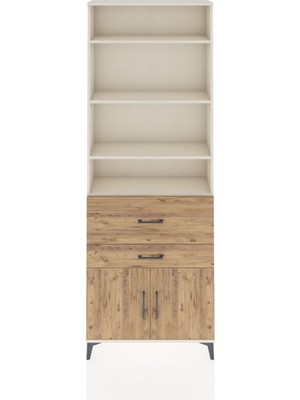 Arges Dolap 5 Raflı 2 Çekmeceli 2 Kapaklı 88X30X243 Aytaşı-Çam