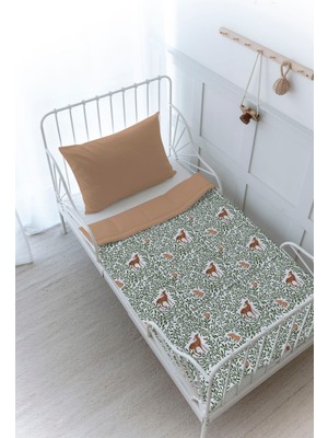 Organik Baskılı Bebek (100X150 Cm) Yorgan Seti  - Iconic Serisi - Forest Animals