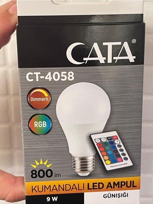 Kumandalı Sarı LED Ampul CT-4058, Enerji Tasarruflu ve Parlak Aydınlatma Sağlar