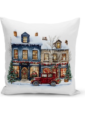 Yılbaşı Serisi Çift Tarafı Dijital Baskılı Kırlent Kılıfı (Christmas Noel Cushion Cover)
