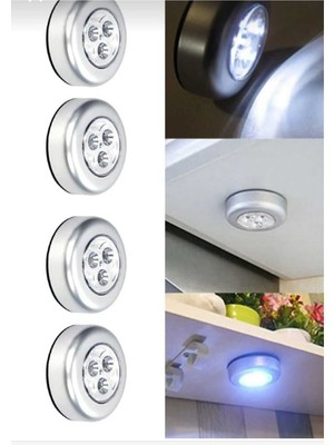 4'lü Mutfak Tezgah Üstü Dolap Içi Kablosuz Dokunmatik Aydınlatma