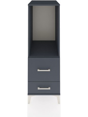 Kronos Dolap Tek Raflı 2 Çekmeceli 44X59X134 Antrasit-Antrasit