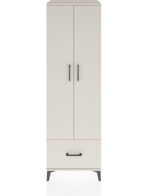 Hyperion Dolap 5 Raflı Tek Çekmeceli 2 Kapaklı 60X44X195 Aytaşı-Aytaşı