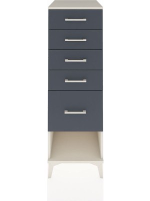 Kronos Dolap 5 Çekmeceli 44X59X134 Aytaşı-Antrasit