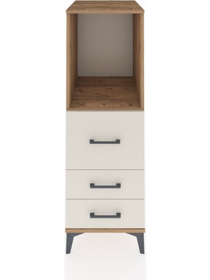 Kronos Dolap Tek Raflı 3 Çekmeceli 44X59X134 Çam-Aytaşı
