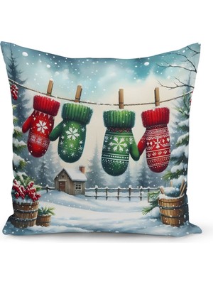 Yılbaşı Serisi Çift Tarafı Dijital Baskılı Kırlent Kılıfı (Christmas Noel Cushion Cover)