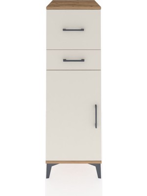 Kronos Dolap Tek Raflı 2 Çekmeceli Tek Kapaklı 44X59X134 Çam-Aytaşı