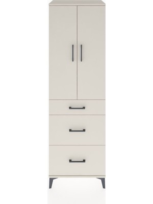 Hyperion Dolap Tek Raflı 3 Çekmeceli Tek Askılı 60X44X195 Aytaşı-Aytaşı
