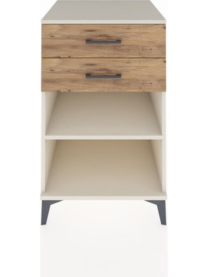 Kronos Komodin Tek Raflı 2 Çekmeceli 60X59X96 Aytaşı-Çam