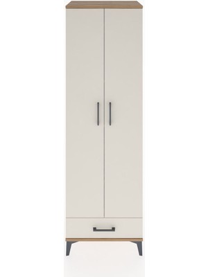 Hyperion Dolap 5 Raflı Tek Çekmeceli Tek Askılı 60X44X195 Çam-Aytaşı