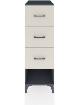 Kronos Dolap 3 Çekmeceli 44X59X134 Antrasit-Aytaşı
