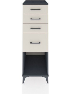 Kronos Dolap 4 Çekmeceli 44X59X134 Antrasit-Aytaşı