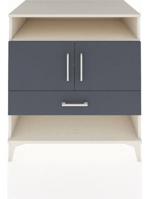 Kronos Şifonyer 3 Raflı Tek Çekmeceli 2 Kapaklı 88X59X96 Aytaşı-Antrasit