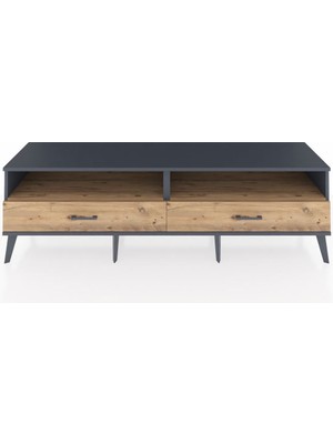 Hyperion Tv Ünitesi 2 Raflı 2 Çekmeceli  176X44X51 Antrasit-Çam/çam