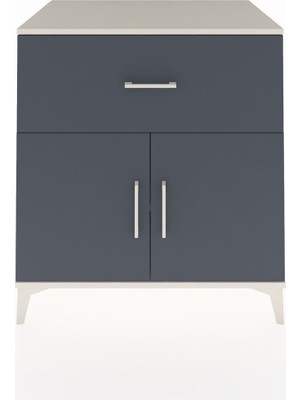 Kronos Şifonyer Tek Raflı Tek Çekmeceli 2 Kapaklı 88X59X96 Aytaşı-Antrasit