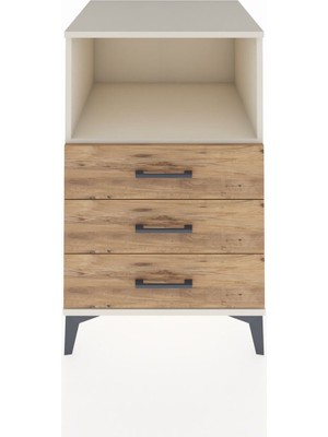 Kronos Komodin Tek Raflı 3 Çekmeceli 60X59X96 Aytaşı-Çam