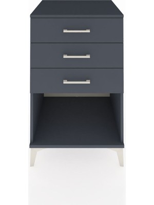Kronos Komodin 3 Çekmeceli 60X59X96 Antrasit-Antrasit