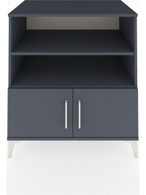 Kronos Şifonyer 3 Raflı 2 Kapaklı 88X59X96 Antrasit-Antrasit