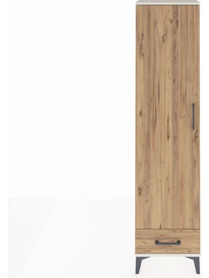 Arges Dolap 5 Raflı Tek Çekmeceli Tek Kapaklı 44X30X182 Aytaşı-Çam